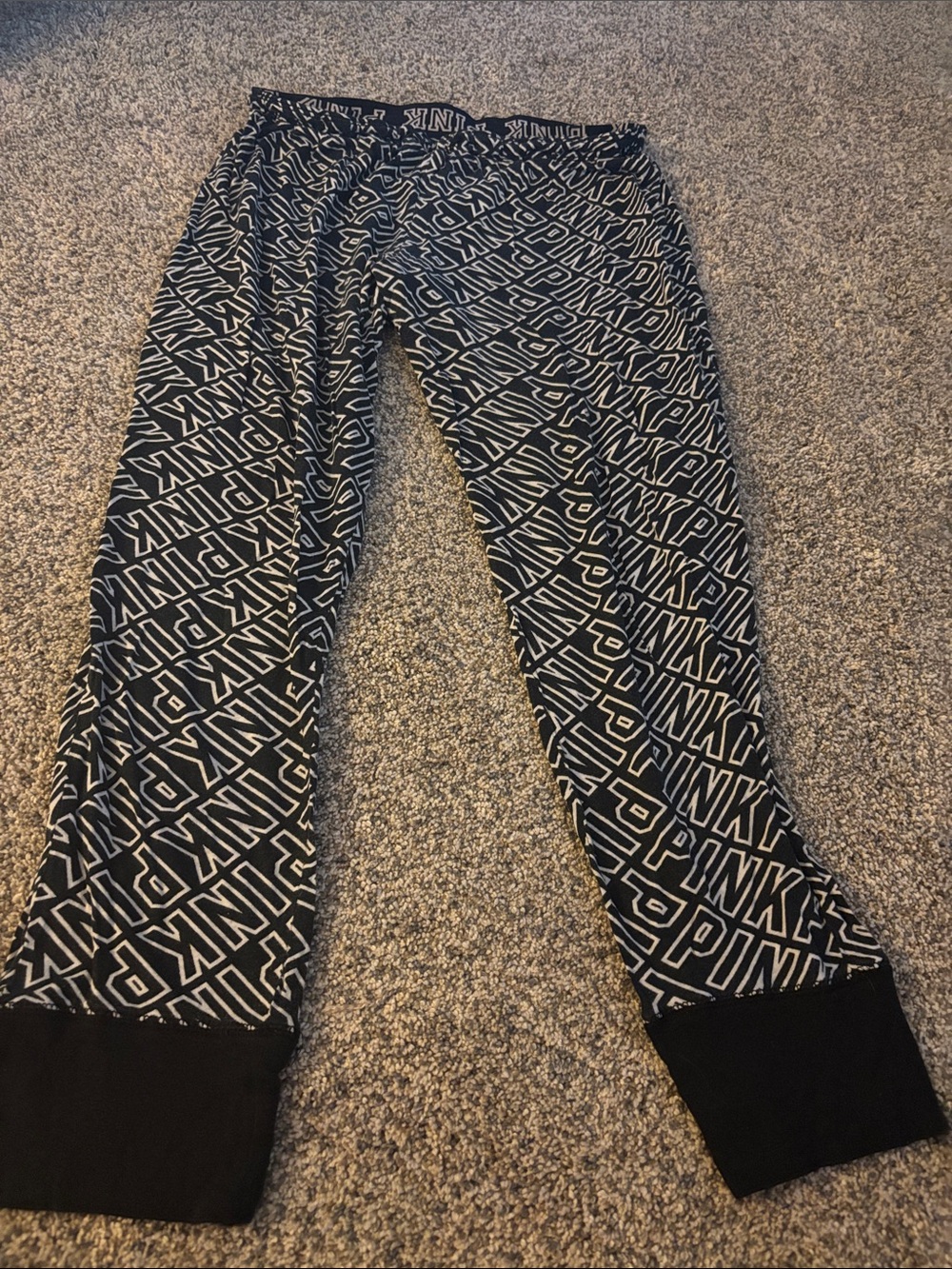 Victoria's Secret PINK Black & White Logo Lounge Pants